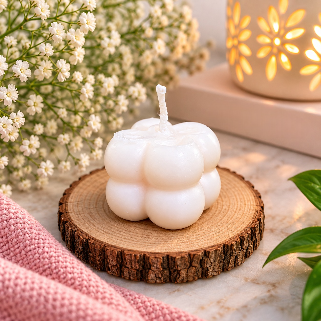 Pearl Bloom Bubble Candle