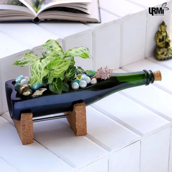 Champagne Bottle Planter